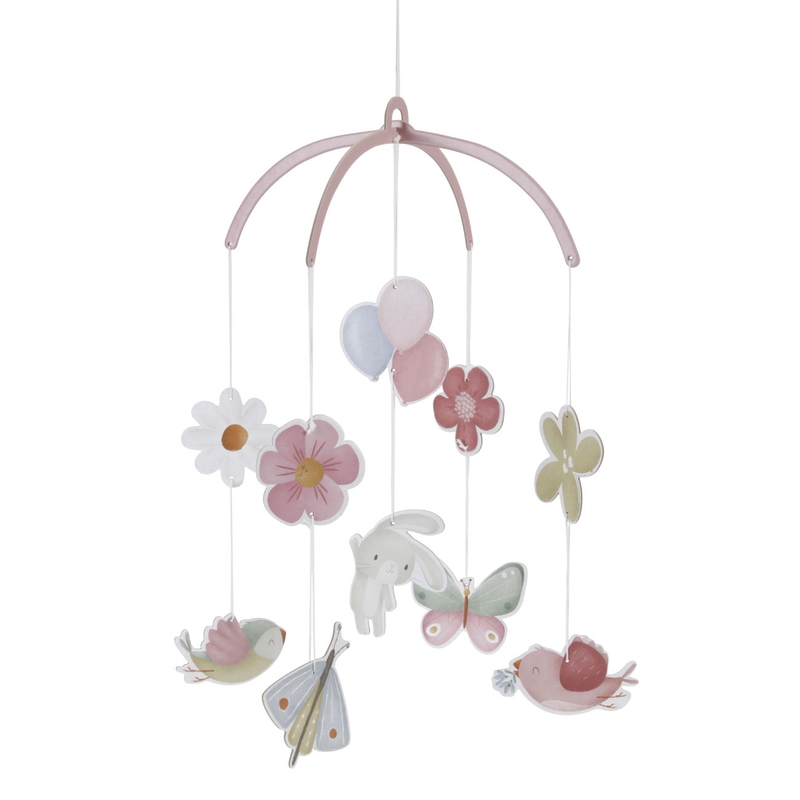 Baby Mobile &#039;Flowers &amp; Butterflies&#039; rosa 29cm