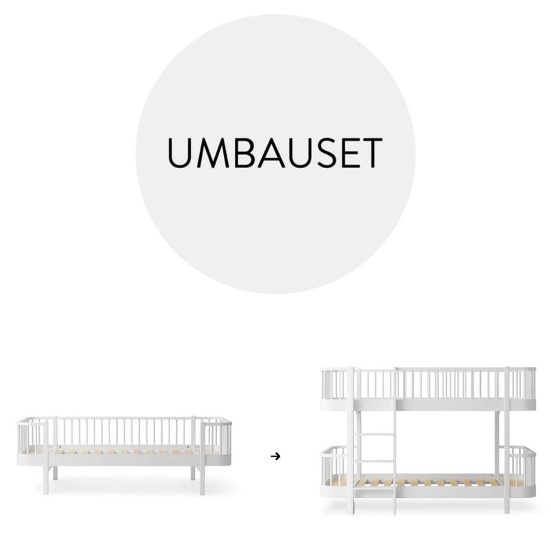 Umbauset - Bettsofa zum Etagenbett halbhoch weiß