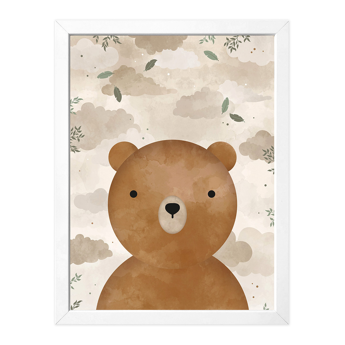 3 Babyzimmer Poster Personalisiert - Teddybär Wolke 30x40cm