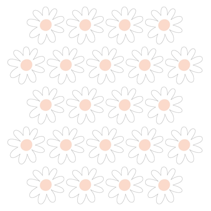 Wandsticker Blumen &#039;Daisies&#039; weiß/nude 22-tlg.