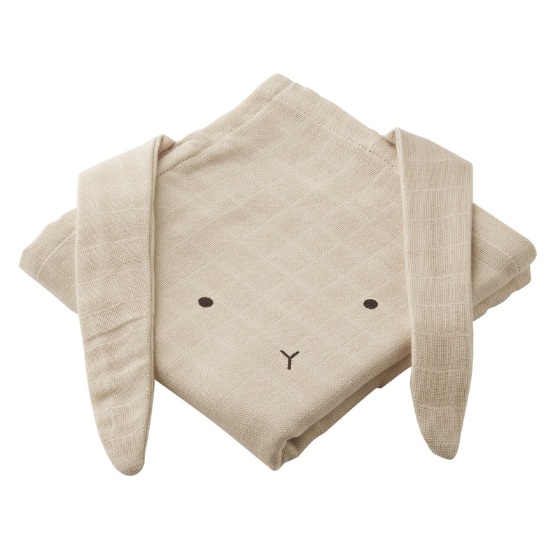 Mulltücher 'Hase' beige 2er Set ca. 70cm
