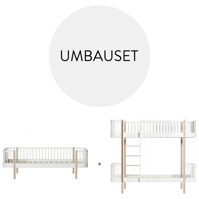 Umbauset &#039;Wood&#039; - Bettsofa zum Etagenbett Eiche/weiß