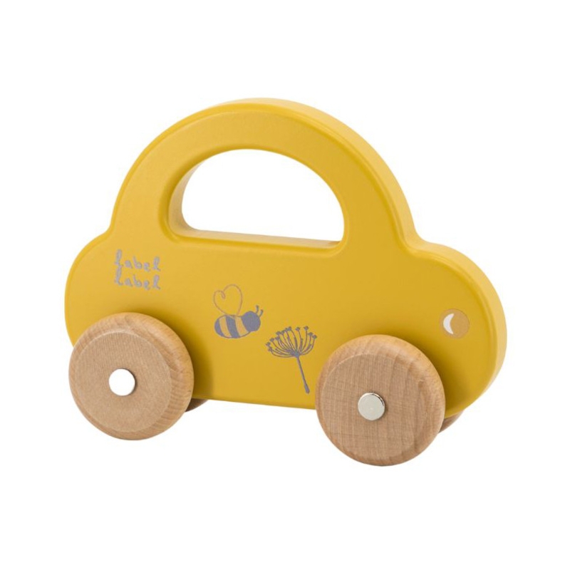 Holzauto senfgelb 15cm ab 18 Monaten