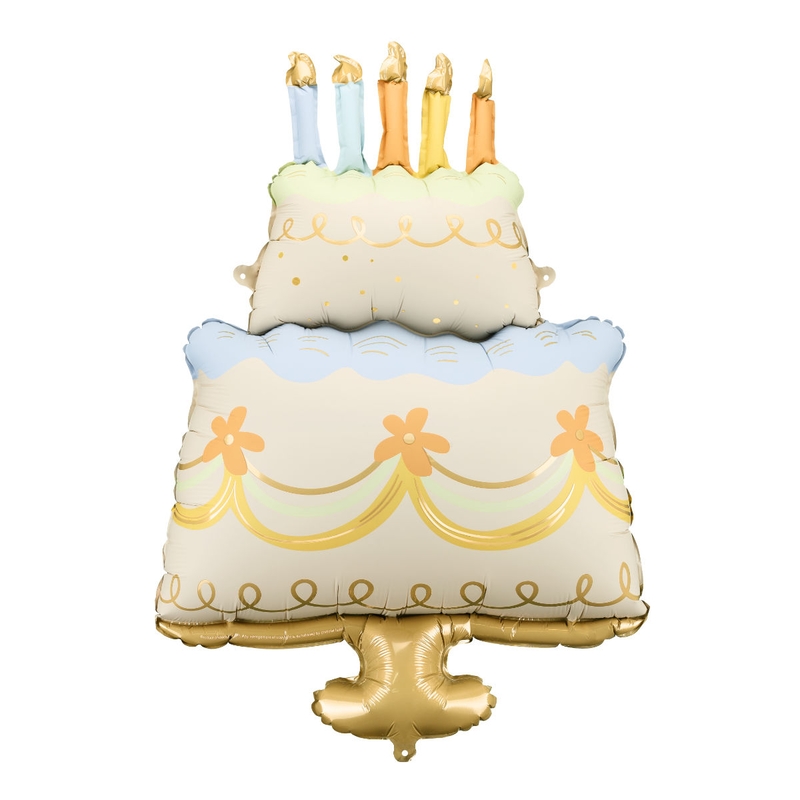 Folienballon Torte beige/gold 75cm