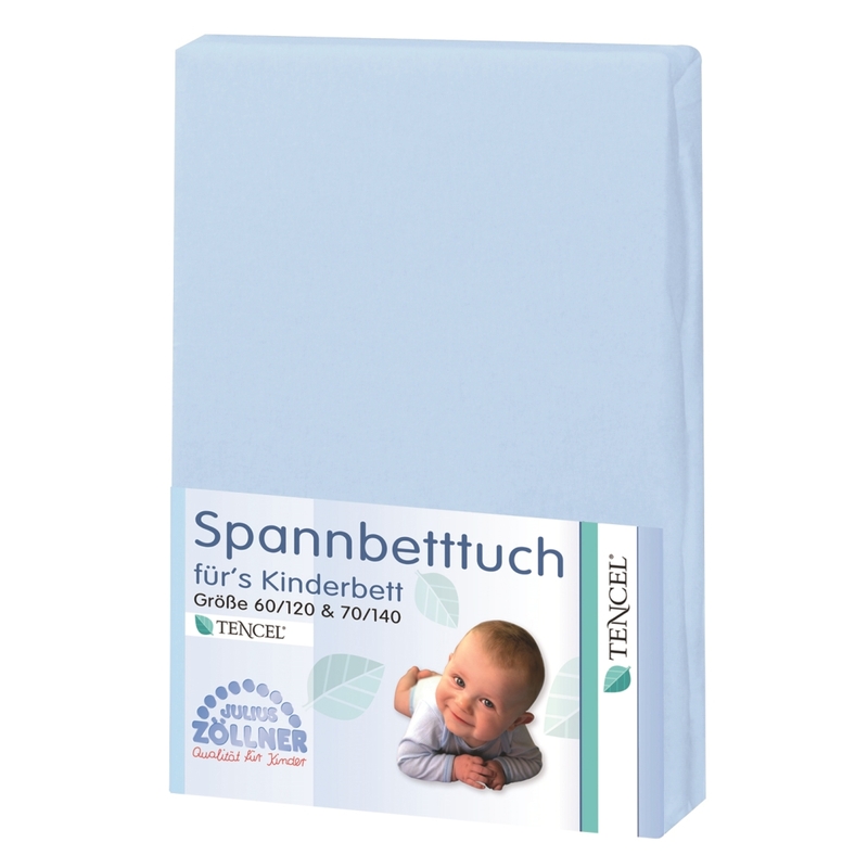 Spannbettlaken 'Tencel' für Babybett hellblau