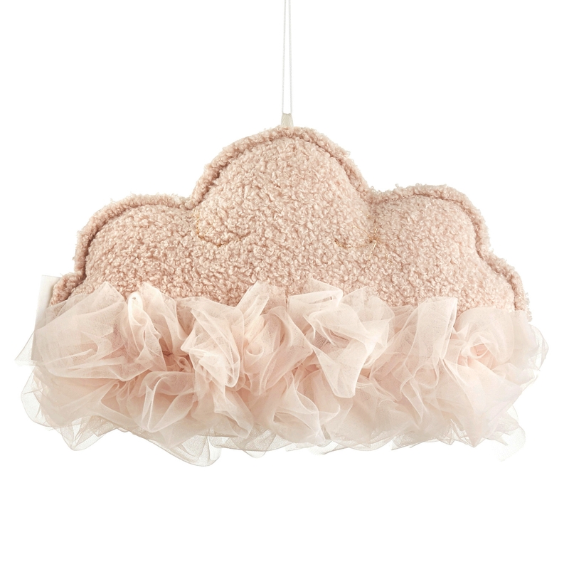 Bouclé/Tüll Mobile 'Wolke' altrosa handmade