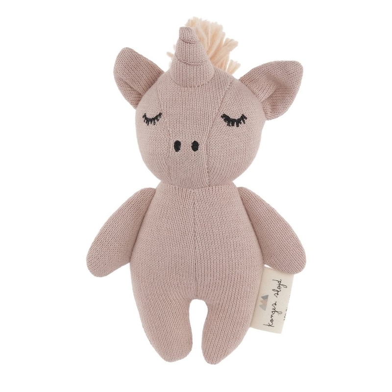 Bio Strickrassel 'Einhorn' altrosa 16cm