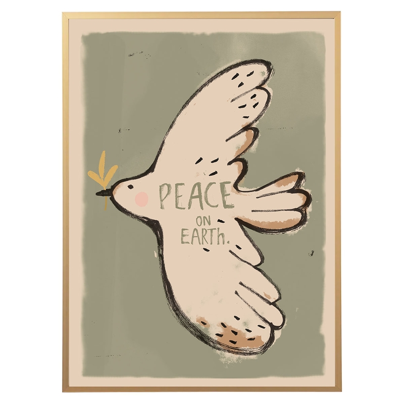 Poster &#039;Peace On Earth&#039; oliv 50x70cm
