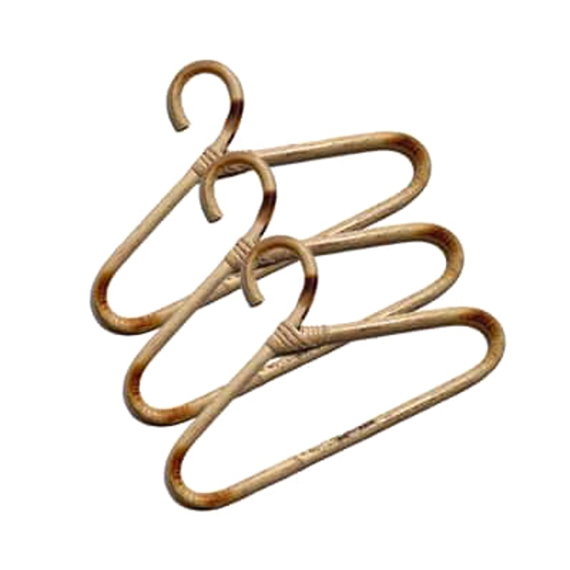 3er Set Puppen-Kleiderbügel Bambus/Rattan
