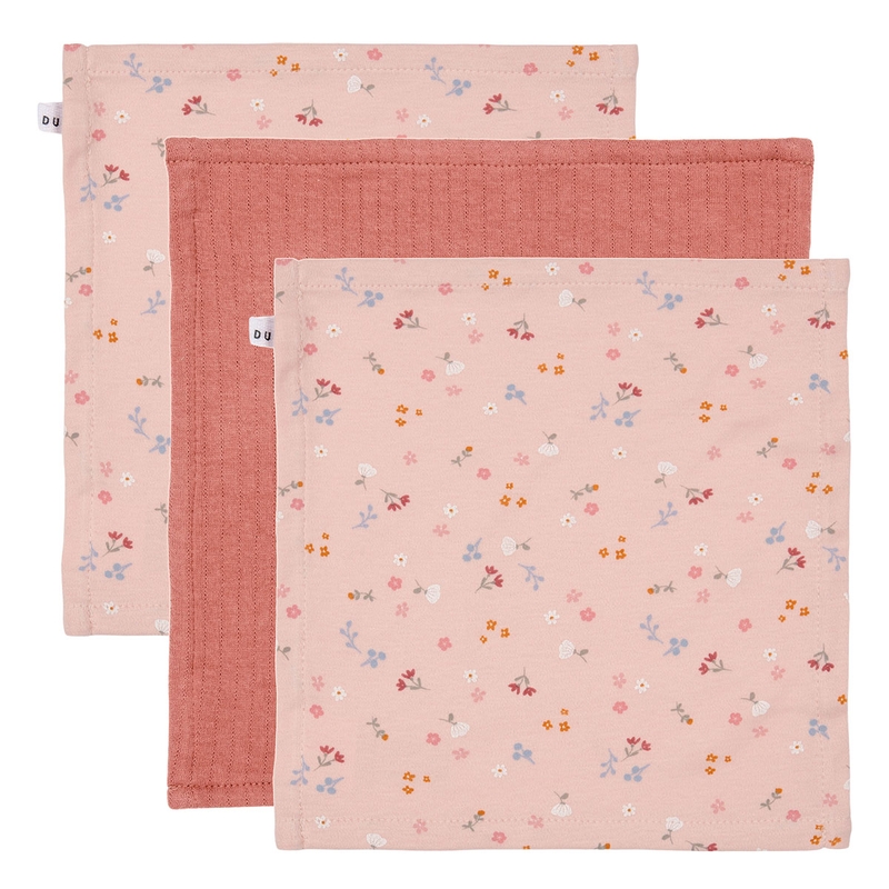 Spucktücher 'Little Pink Flowers' rosa 3er Set