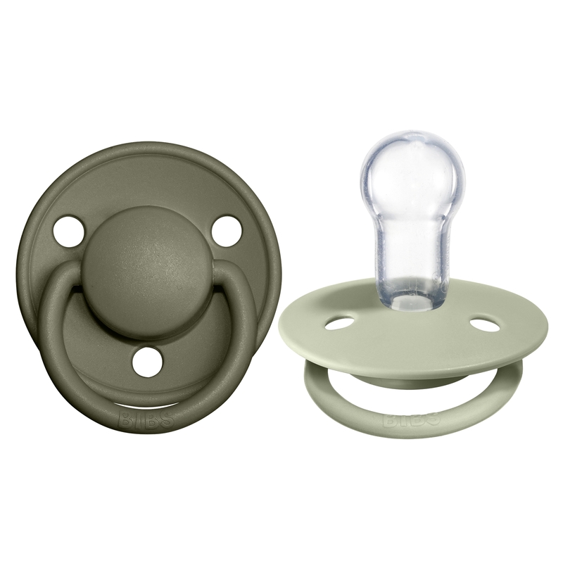 Schnuller &#039;De Lux&#039; rund oliv/softgrün 0-36 M