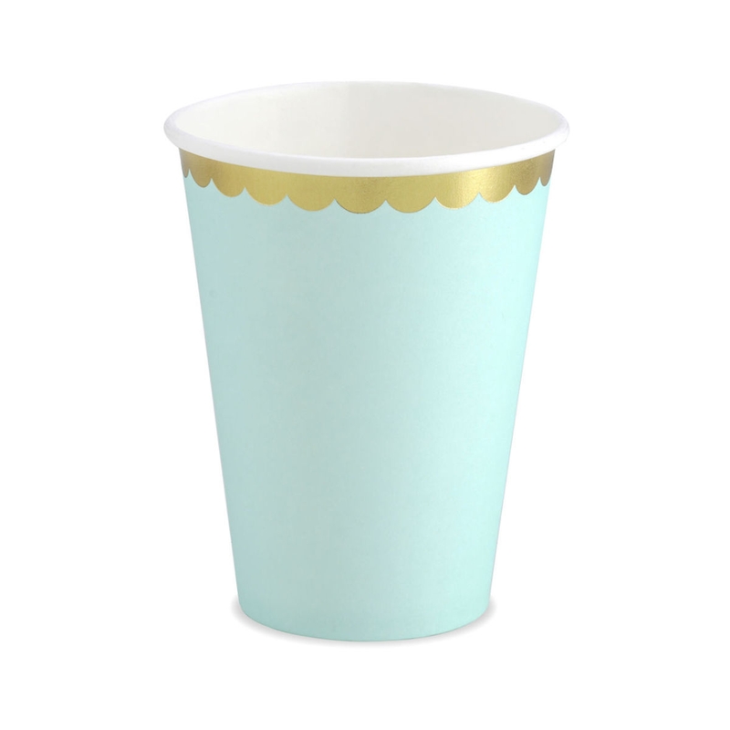 Pappbecher mit Goldrand mint 6 St.