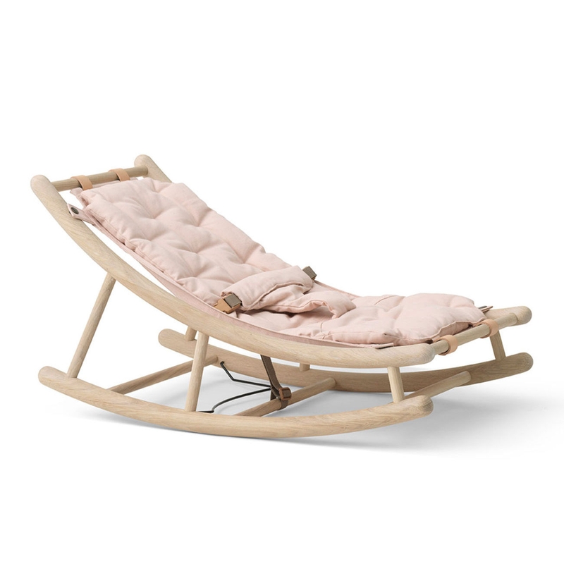 2 in 1 Baby &amp; Kinderwippe &#039;Wood&#039; Eiche rosa