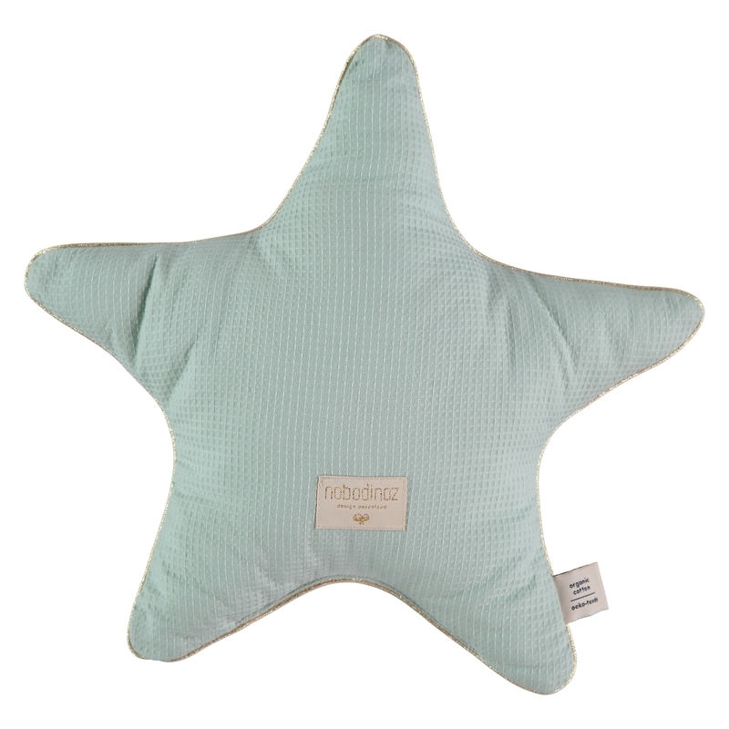 Bio Kissen &#039;Stern&#039; mint/gold 40cm