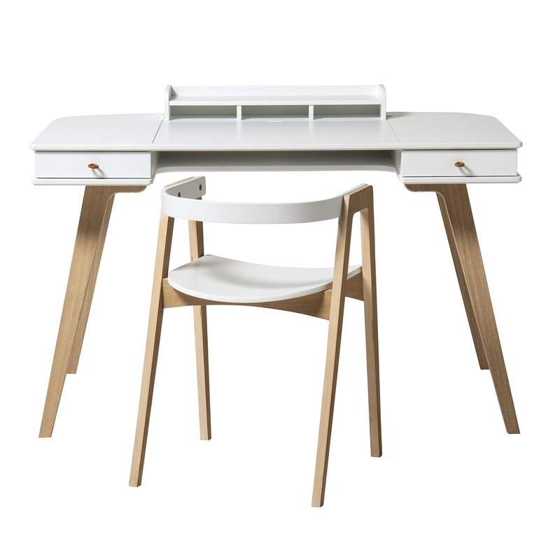 Schreibtisch &amp; Stuhl &#039;Wood&#039; Eiche/weiß H 72cm