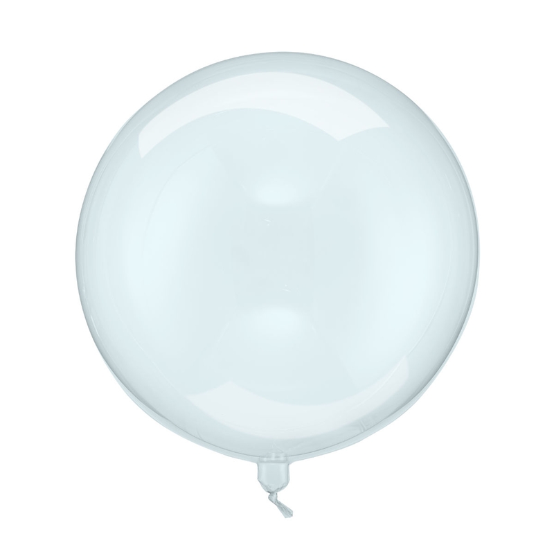 Folienballon transparent blau rund 40cm