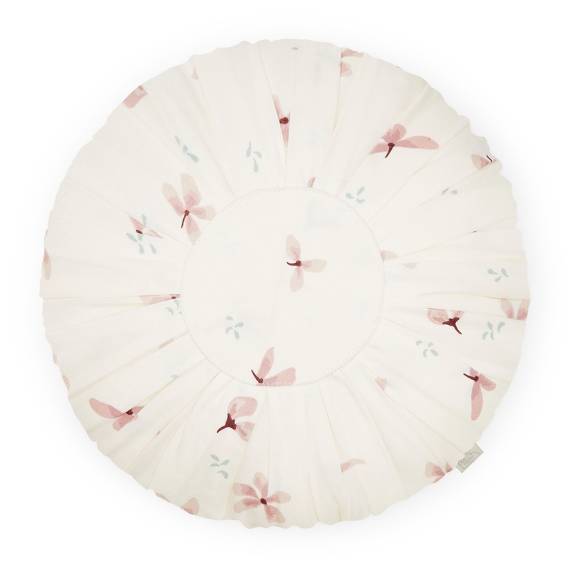 Kissen 'Windflower' creme/rosa rund 30cm