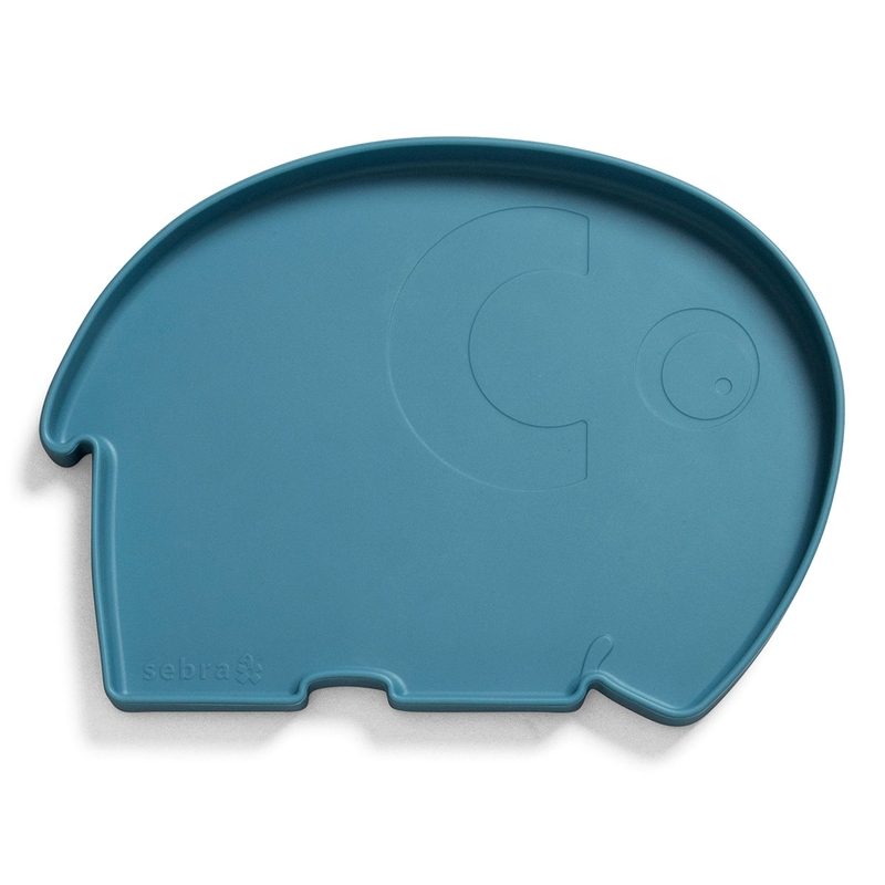 Kinderteller 'Elefant Fanto' Silikon vintage blue