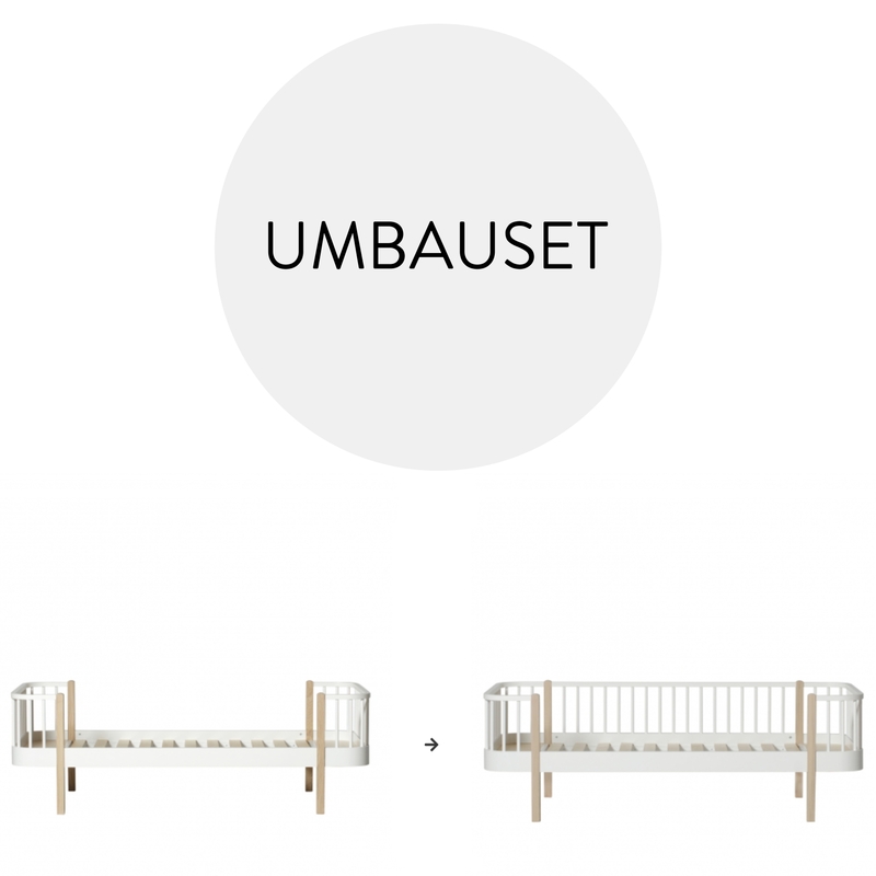 Umbauset - Einzelbett zum Bettsofa &#039;Wood&#039; Eiche/weiß