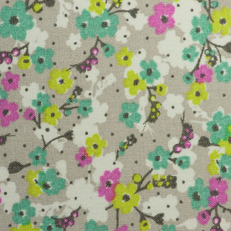Stoff Blümchen mint/pink &#039;Pretty Lili&#039;