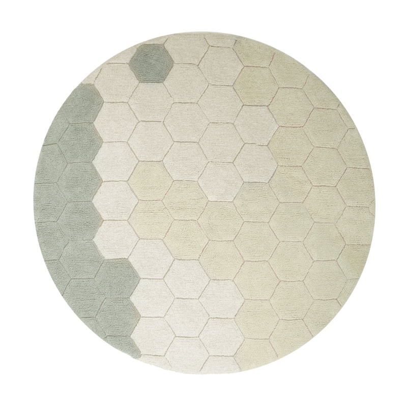 Teppich &#039;Honeycomb&#039; rund salbei 140cm waschbar