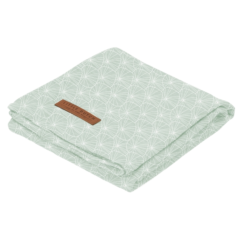 Pucktuch 'Lily Leaves' Jersey mint 120x120cm