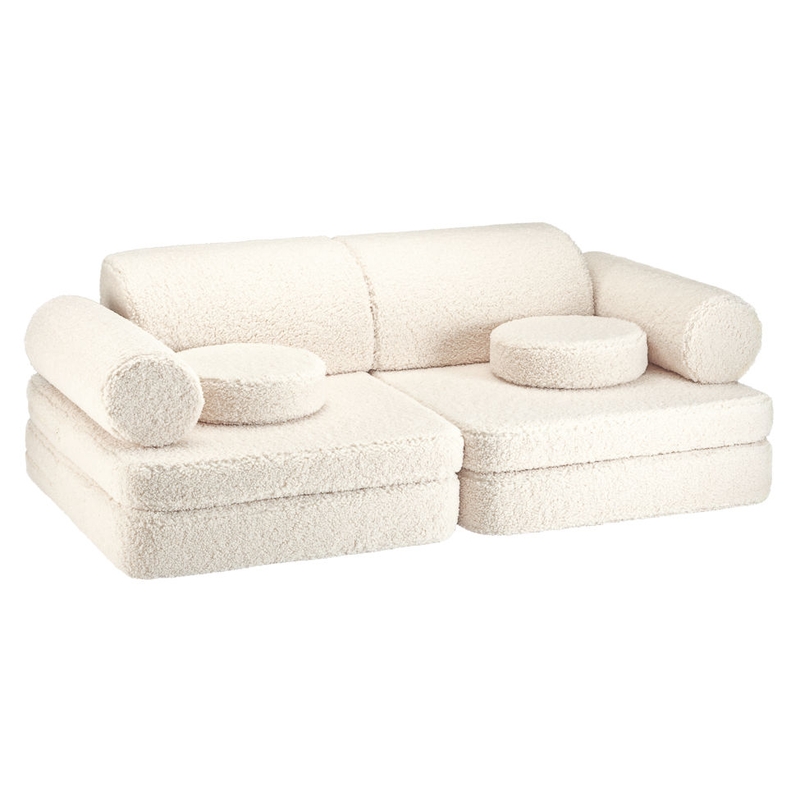 Kinder Spielsofa modular &#039;Settee&#039; Teddy creme 9-tlg.