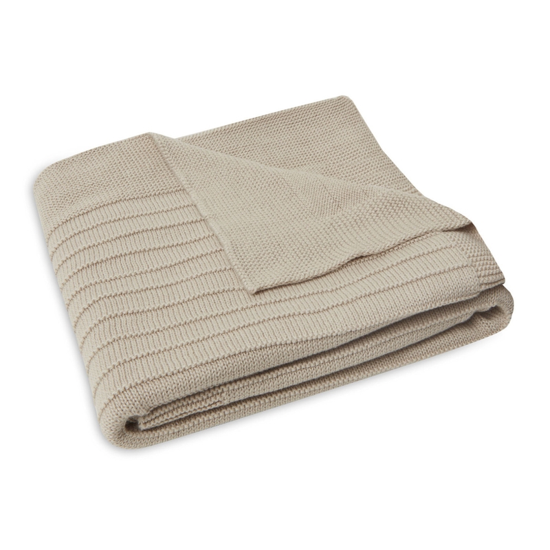 Bio Decke aus Strick &#039;Pure Knit&#039; beige 75x100cm