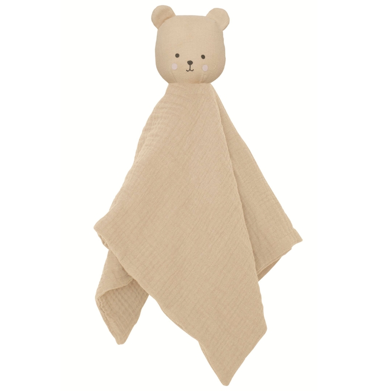 Schnuffeltuch 'Bär' Musselin braun 39cm