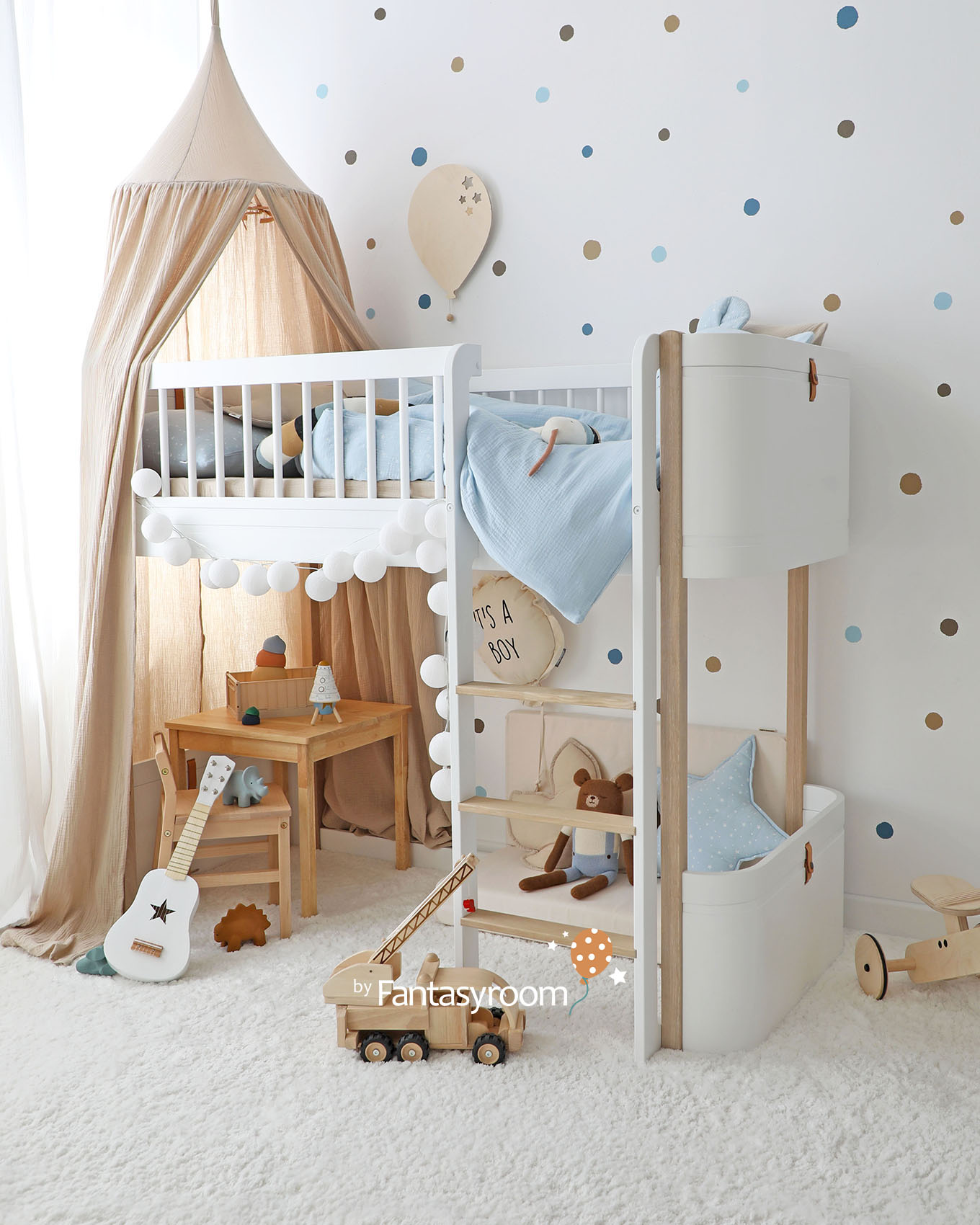 Kleines Kinderzimmer einrichten mit Hochbett